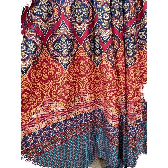 Moon Orchid Boho embroidered Maxi Dress Corset Top full skirt Flowy Bohemian  XS - Picture 6 of 12